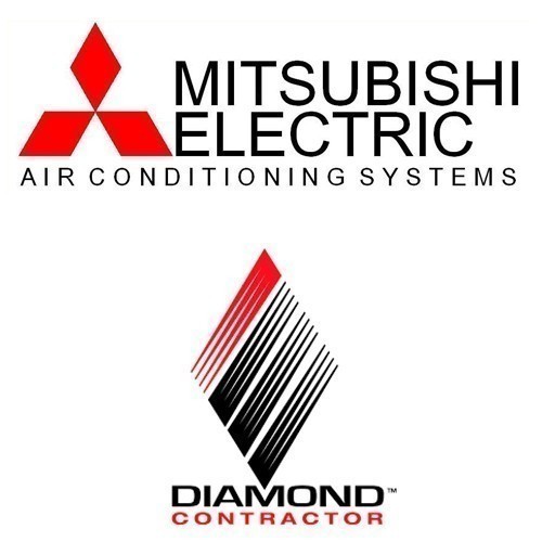 mitsubishi and diamond contractor logo 
